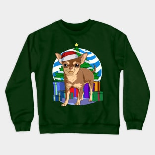 Chihuahua Dog Cute Santa Christmas Gift Crewneck Sweatshirt